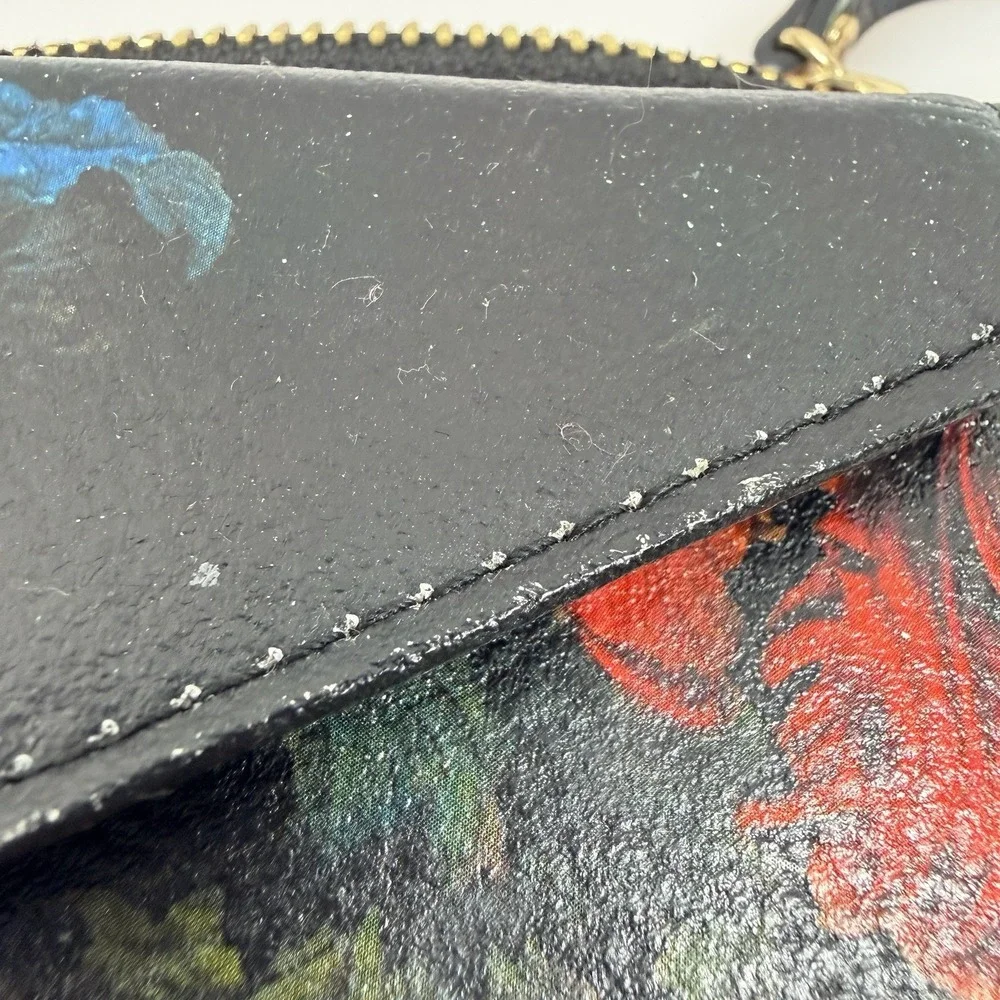 Lodis Italian Leather Wallet Organizer Rosalia Floral Crossbody Purse